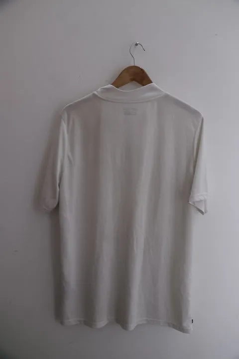 Vintage Reebok mens white 1/4 zip up polo shirt