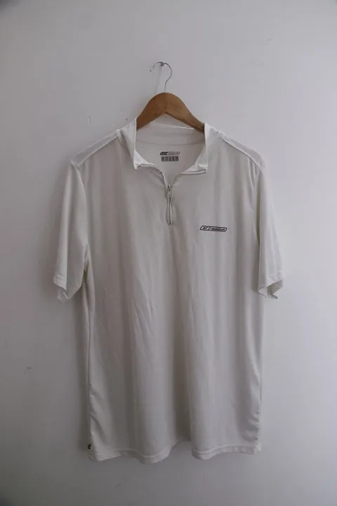 Vintage Reebok mens white 1/4 zip up polo shirt