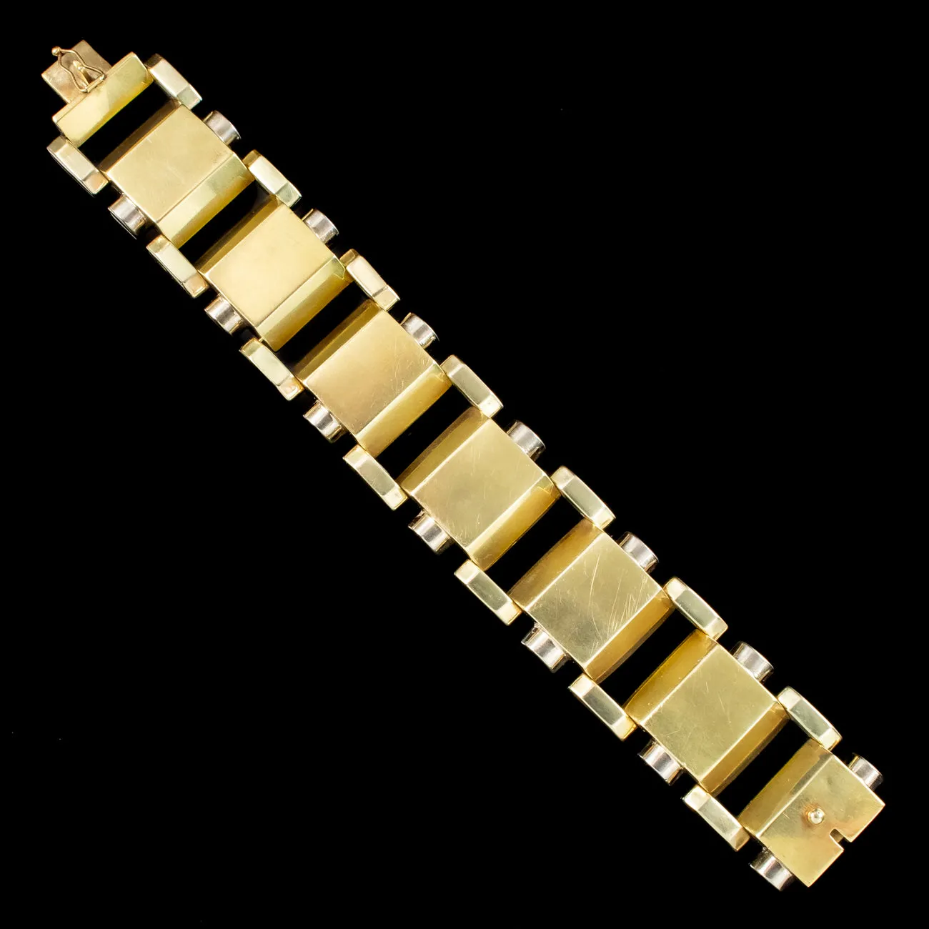 Vintage Retro Tank Bracelet 18ct Gold