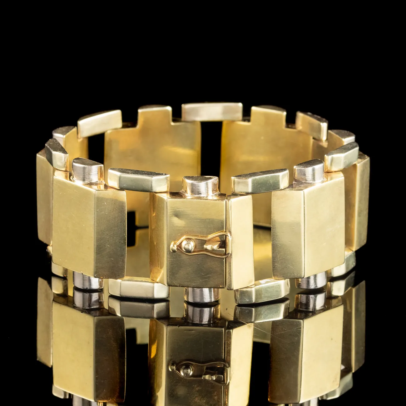 Vintage Retro Tank Bracelet 18ct Gold