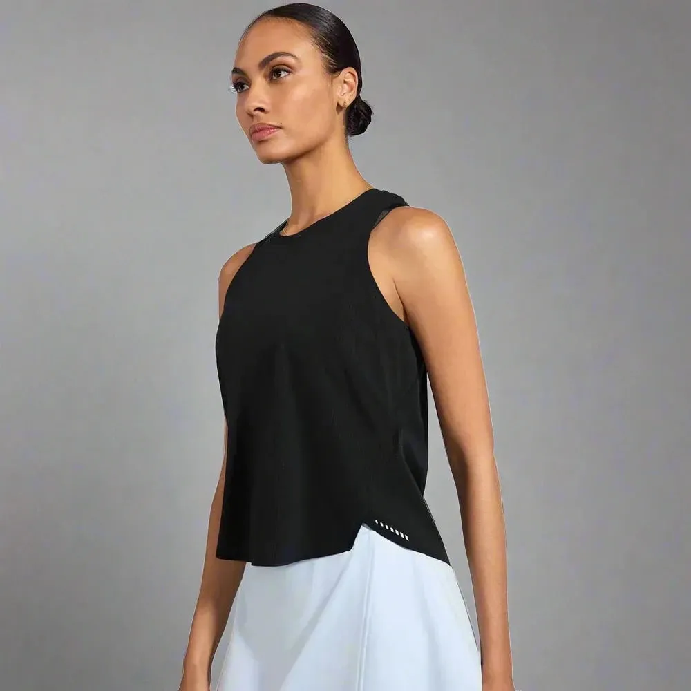Womens Aerate Run Tank Top - Black