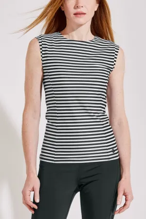 Women's Kaylana Tank Top  |  White/Black Stripe