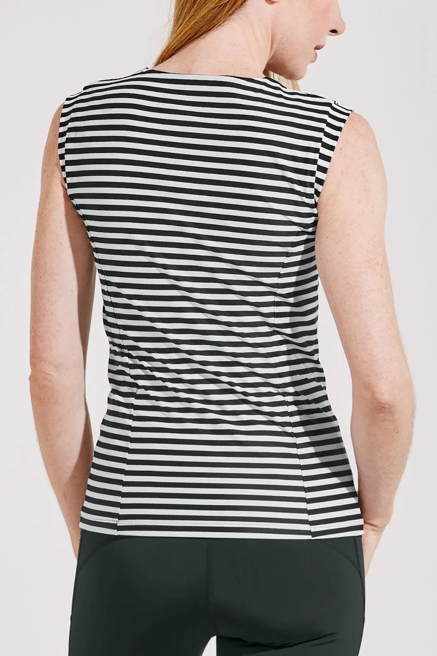 Women's Kaylana Tank Top  |  White/Black Stripe