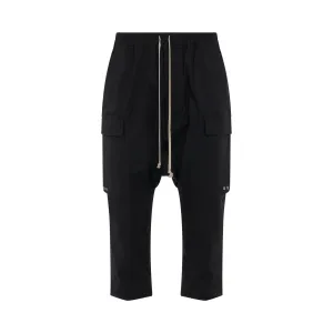 Woven Cargo Cropped Pants in Black