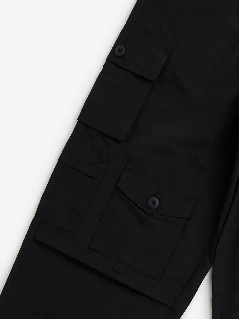 Y&F Kids Black Mid-Rise Cargo Pants