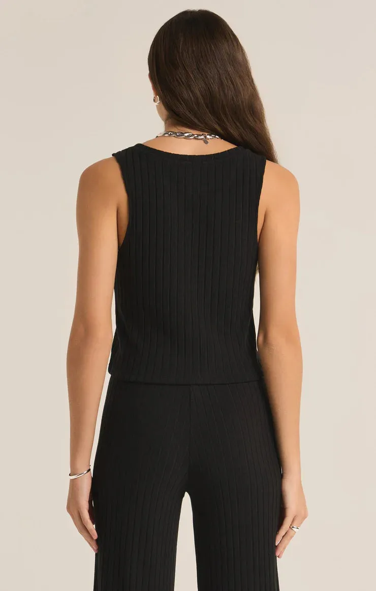 Z Supply Lorraine Rib Tank, Black