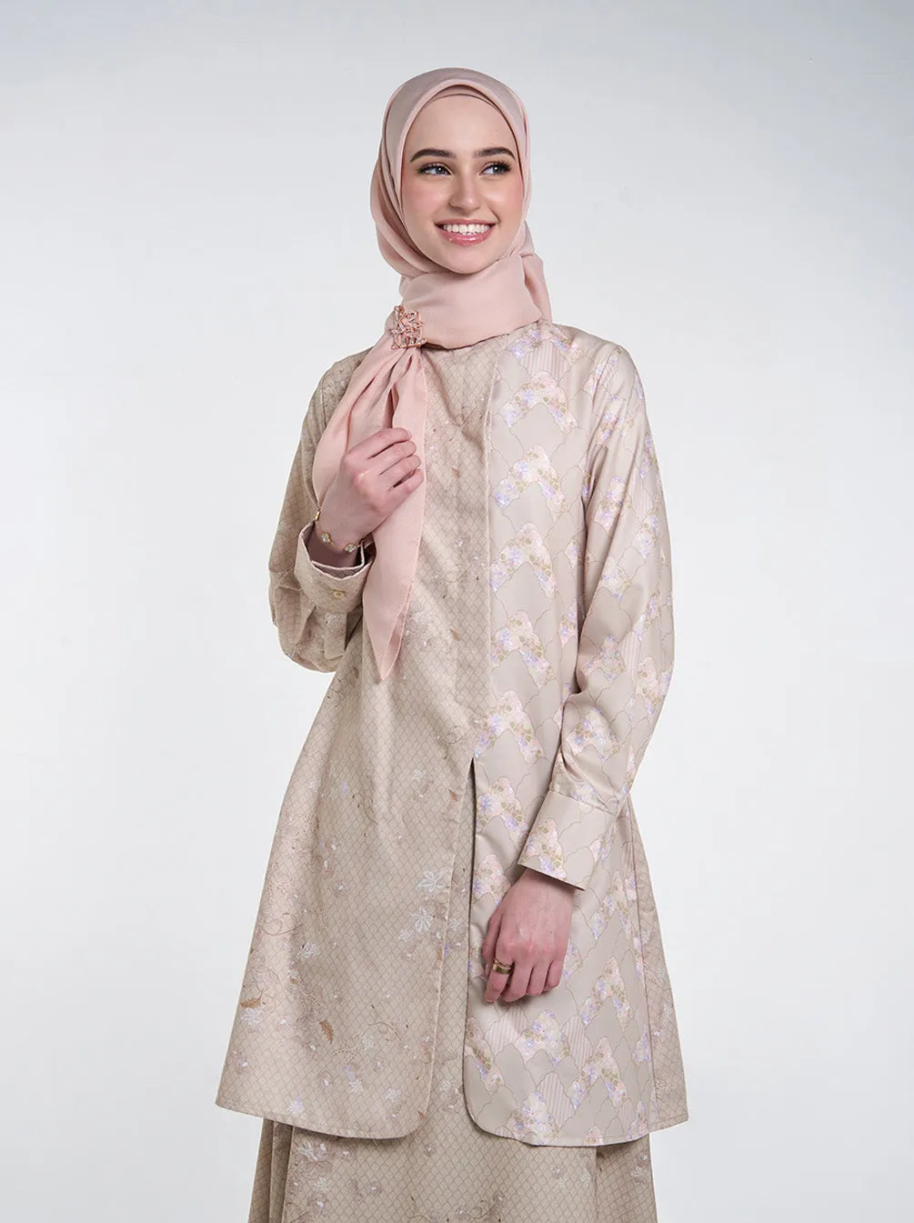 ZARY ASYMMETRIC TUNIC TAUPE