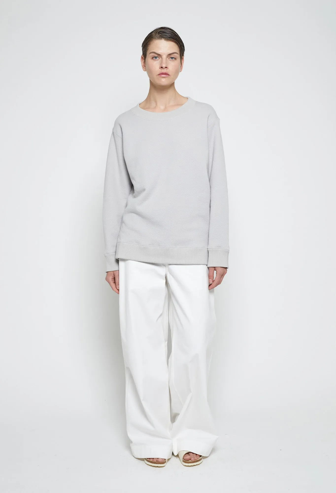 ZHI - Oversized Cotton Sweater in Grey